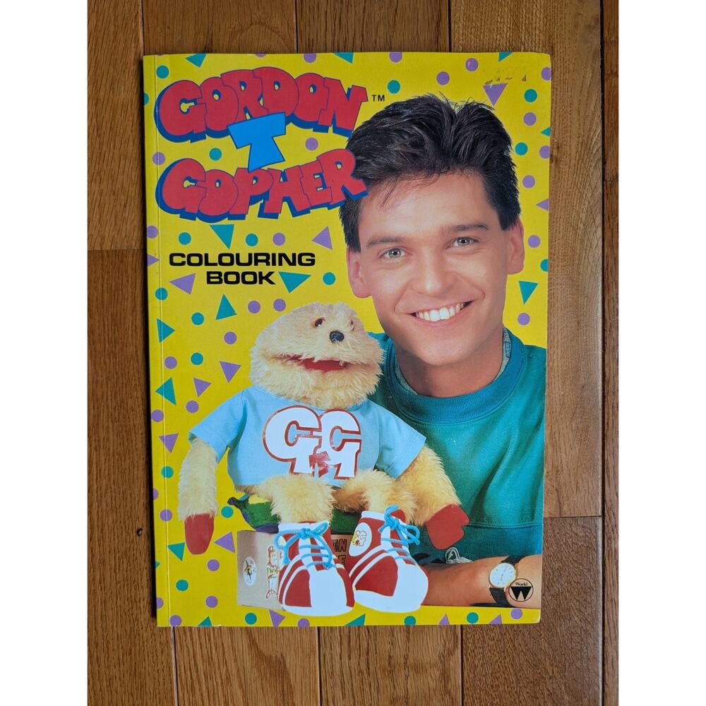 Vintage Gordon The Gopher Coloring Book Phillip Schofield 1988 Retro Uncolored